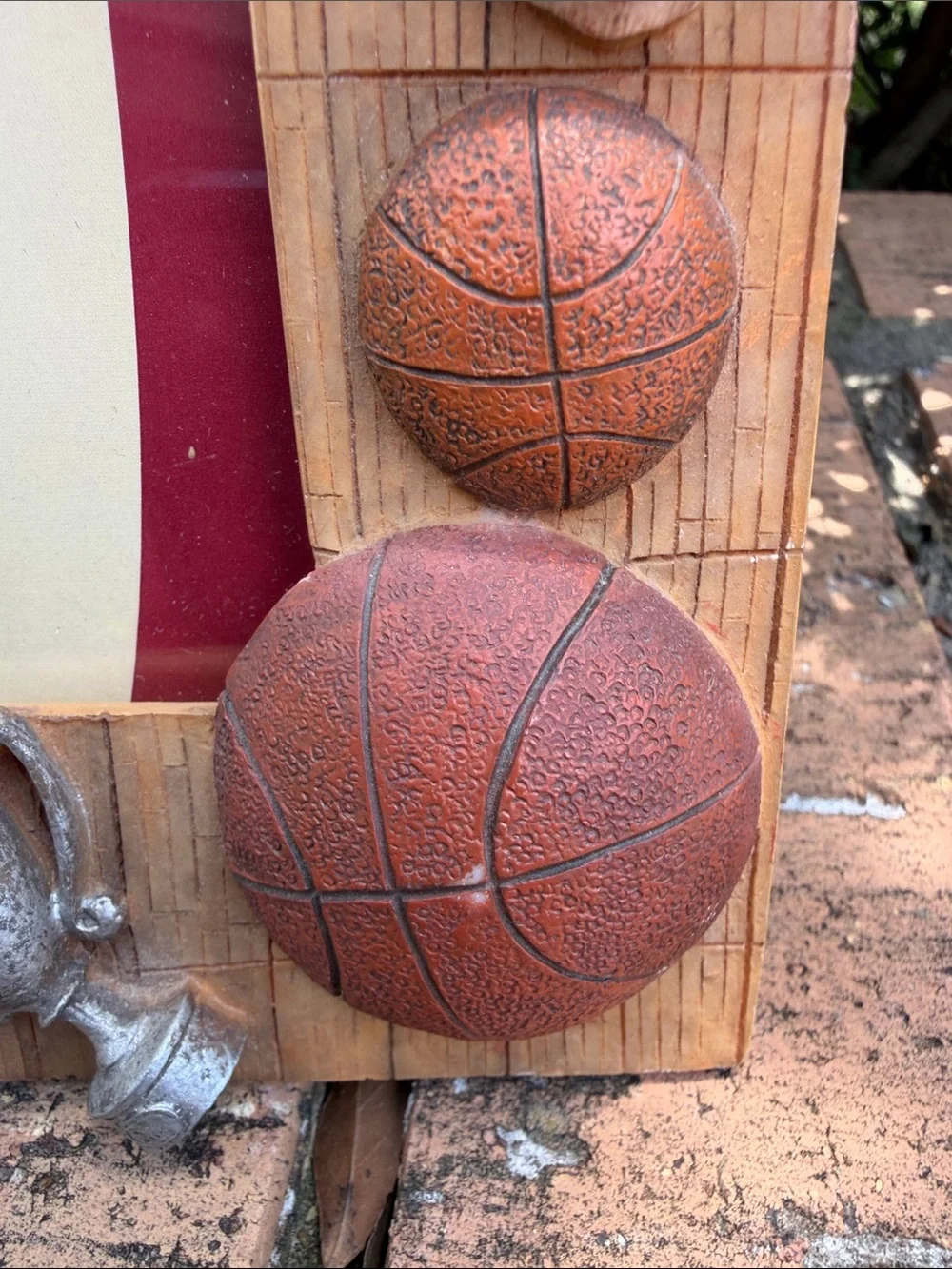 Russ Berrie 3D Hand Painted Resin basketball-themed 5X7 Picture Frame